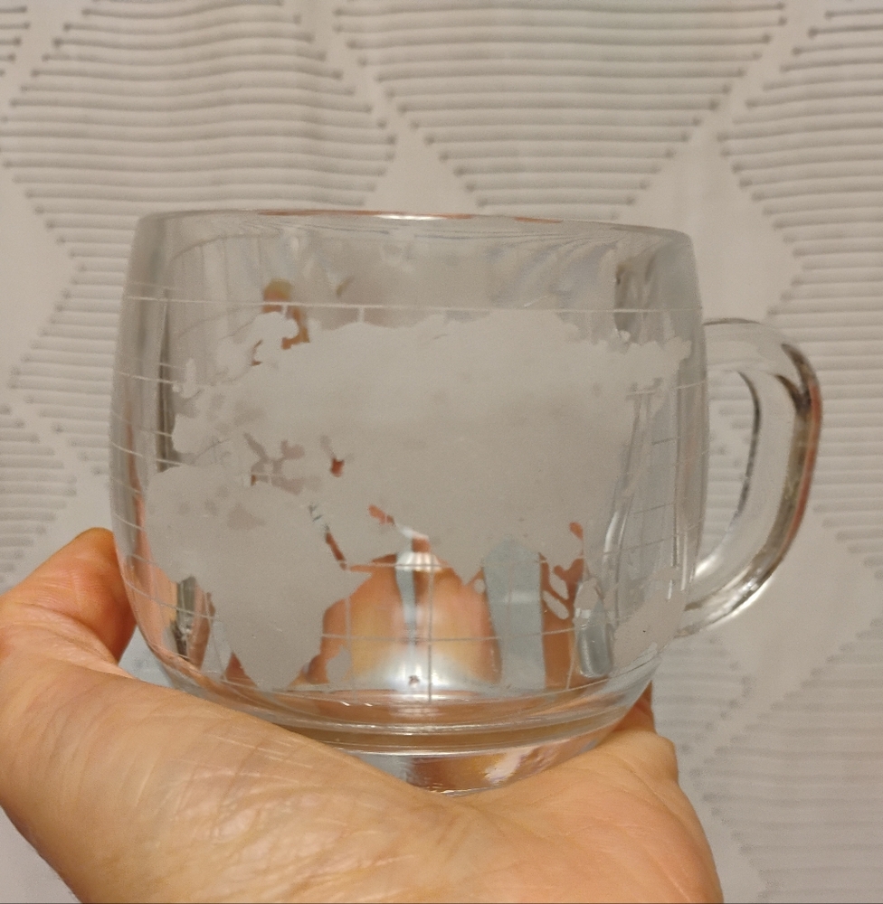 Nestle Frosted Glass World Map Mug